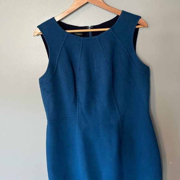 NWT Talbots Wool Marine Blue Midi Dress - Picture 4 of 9
